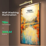 Wireless Picture Lights for Wall, Battery Operated Wall Light for Painting Rechargeable CCT Rotatable Art Gallery Light with Remote Dimmable Timer for Artwork Frame Display Dartboard (Gold, 24inch) - Front View