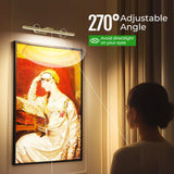Wireless Picture Lights for Wall, Battery Operated Wall Light for Painting Rechargeable CCT Rotatable Art Gallery Light with Remote Dimmable Timer for Artwork Frame Display Dartboard (Gold, 24inch) - Rear View