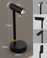 Picture Light for Wall, Battery Operated Art Light for Paintings CCT Dimmable Recharging Gallery Battery Wall Light with Remote Control for Living Room Gallery Dartboard Art Bathroom 2PCS - Close-Up Angle