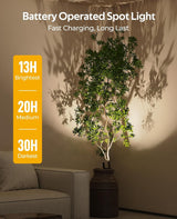 Spotlights Indoor, No-Glare Rechargeable Floor Can Light for Plants with Remote, Wireless Art Accent Spot Lights Uplight for Painting, Picture, Dartboard, Home, Corner Sofa Display 2PCS - Side View