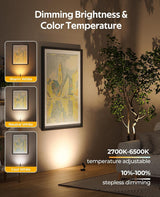Spotlights Indoor, No-Glare Rechargeable Floor Can Light for Plants with Remote, Wireless Art Accent Spot Lights Uplight for Painting, Picture, Dartboard, Home, Corner Sofa Display 2PCS - Top-Down View