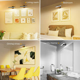 Rechargeable LED Picture Light, Black Cordless Wall Light with Remote Control, 3 Colour Temperatures, 10 Brightness Levels, 180° Adjustable Head, Timer, USB-C Charging 2 Pack Black - Close-Up Angle