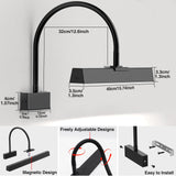 Picture Frame Light with Remote, Wireless 16 Inch Black Art Light, Battery Operated Picture Light with 3 CCT, Dimmable and Timer Wall Picture Lights for Painting, Wall, Gallery, Artwork, Frame - Front View