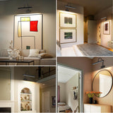 Picture Frame Light with Remote, Wireless 16 Inch Black Art Light, Battery Operated Picture Light with 3 CCT, Dimmable and Timer Wall Picture Lights for Painting, Wall, Gallery, Artwork, Frame - Low Angle