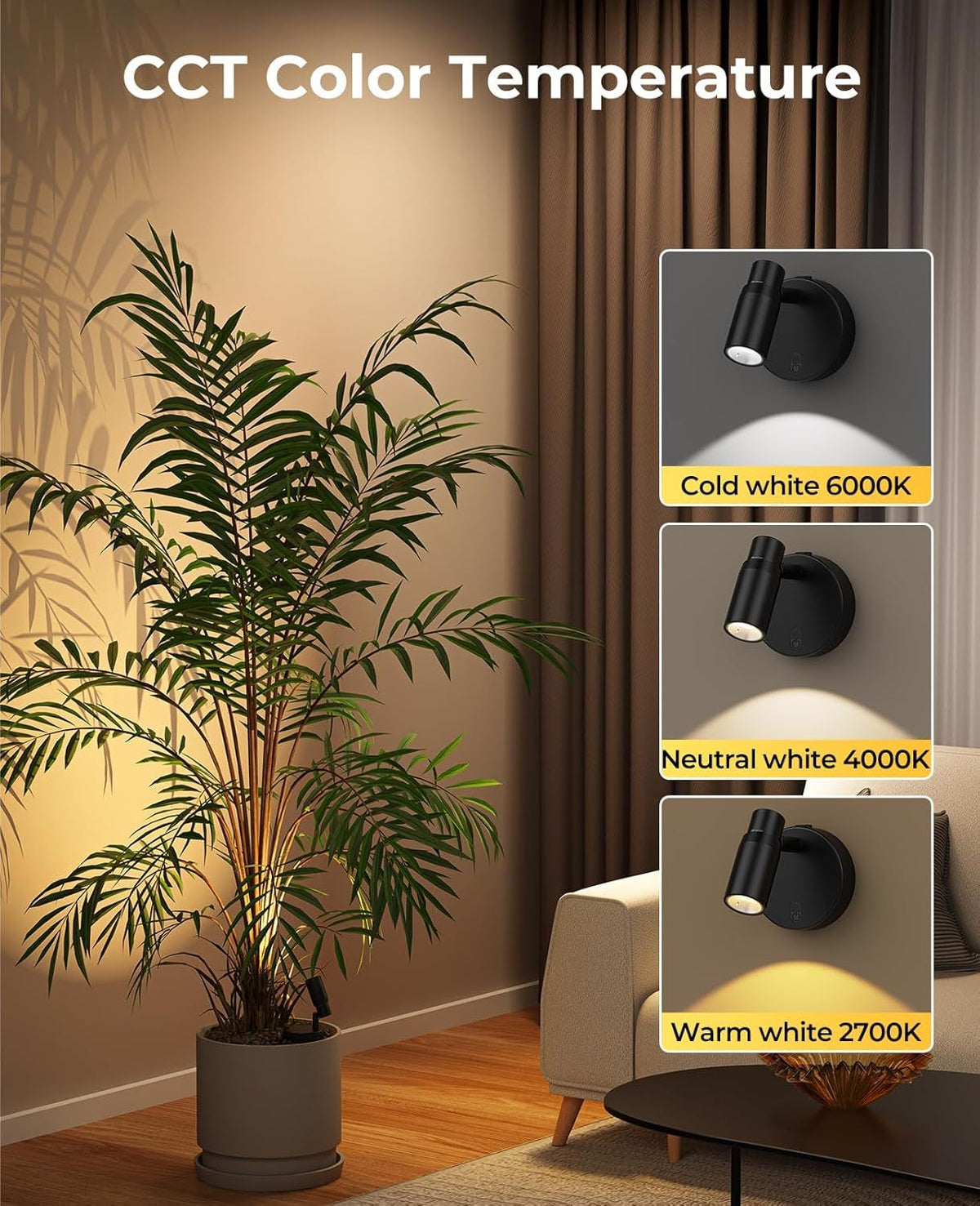 Zoomable Spot Light Indoor, Rechargeable Picture Light with Remote, Dimmable CCT Spotlight for Wall Art, Battery Uplight Indoor with Timer for Plant Artwork Painting Sofa Corner 1PC
