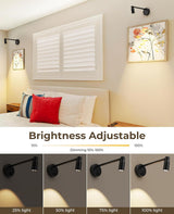 Zoomable Picture Light for Wall, Battery Operated Art Light for Paintings CCT Dimmable Spotlight for Wall Art Wall Light with Remote Control for Living Room Gallery Dartboard Bathroom 2PCS - 45-Degree Angle