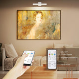 White Rechargeable Picture Light with Remote, Dimmable 3 Colour LED Wall Light for Artwork, Frames, Mirrors and Gallery Walls - Side View