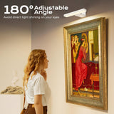 White Rechargeable Picture Light with Remote, Dimmable 3 Colour LED Wall Light for Artwork, Frames, Mirrors and Gallery Walls - Top-Down View