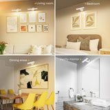 White Rechargeable Picture Light with Remote, Dimmable 3 Colour LED Wall Light for Artwork, Frames, Mirrors and Gallery Walls - 45-Degree Angle