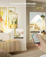 Picture Light for Wall, Battery Operated Art Light for Paintings CCT Dimmable Spotlight for Wall Art Wall Light with Remote Control for Living Room Gallery Dartboard Bathroom Light Gold - Close-Up Angle