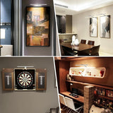 Picture Lights for Wall Plug in or Hardwired,3000K Warm White Dart Board Lights with Remote,13.5inches Silver LED Art Light Dimmbare mit Timer for Gallery Paintings Picture Dartboard - Front View