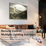 Picture Lights for Wall Plug in or Hardwired,3000K Warm White Dart Board Lights with Remote,13.5inches Silver LED Art Light Dimmbare mit Timer for Gallery Paintings Picture Dartboard - Side View