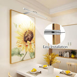 Picture Lights for Wall Plug in or Hardwired,3000K Warm White Dart Board Lights with Remote,13.5inches Silver LED Art Light Dimmbare mit Timer for Gallery Paintings Picture Dartboard - 45-Degree Angle