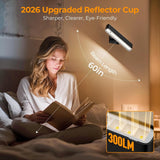 Battery Operated Wall Sconce Set of 2 Wireless Wall Lamp with Remote Control & Touch Control Rechargeable LED Wall Lights 3 Color Temperatures 360° Rotatable for Bedroom Living Room Black - Front View