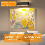 Battery Operated Wall Sconce Set of 2 Wireless Wall Lamp with Remote Control & Touch Control Rechargeable LED Wall Lights 3 Color Temperatures 360° Rotatable for Bedroom Living Room Black - 45-Degree Angle