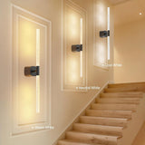 Black Battery Operated Wall Sconce Set of 2, Rechargeable Wireless Wall Lights with Remote and Touch, 360° Rotatable Sconces Wall Decor for Bedroom Living Room (23.62 Inch, 2-Pack) - Front View