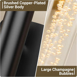 Black Battery Operated Wall Sconce Set of 2, Rechargeable Wireless Wall Lights with Remote and Touch, 360° Rotatable Sconces Wall Decor for Bedroom Living Room (23.62 Inch, 2-Pack) - Rear View