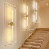 Gold Battery Operated Wall Sconce Set of 2, Rechargeable Wireless Wall Lights with Remote and Touch, 360° Rotatable Sconces Wall Decor for Bedroom Living Room (23.62 Inch, 2-Pack) - Front View