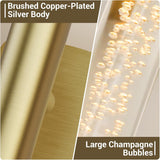 Gold Battery Operated Wall Sconce Set of 2, Rechargeable Wireless Wall Lights with Remote and Touch, 360° Rotatable Sconces Wall Decor for Bedroom Living Room (23.62 Inch, 2-Pack) - 45-Degree Angle