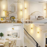 Gold Battery Operated Wall Sconce Set of 2, Rechargeable Wireless Wall Lights with Remote and Touch, 360° Rotatable Sconces Wall Decor for Bedroom Living Room (23.62 Inch, 2-Pack) - Close-Up Angle