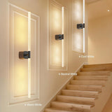 Black Battery Operated Wall Sconce Set of 2, Rechargeable Wireless Wall Lights with Remote and Touch, 360° Rotatable Sconces Wall Decor for Bedroom Living Room (31.49 Inch, 2-Pack) - Front View