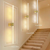 Gold Battery Operated Wall Sconce Set of 2, Rechargeable Wireless Wall Lights with Remote and Touch, 360° Rotatable Sconces Wall Decor for Bedroom Living Room (31.49 Inch, 2-Pack) - Front View