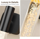 Battery Operated Wall Sconce Set of 2 Black Rechargeable Crystal Sconce Wall Decor Set of 2 with 12000mAh 16