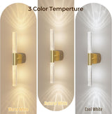 Battery Operated Wall Sconce Set of 2 Rechargeable Battery Powered Wall Light with 12000mAh Wireless Dimmable Wall Lamp Fixtures for Bedroom Living Room (Brushed Gold, 16