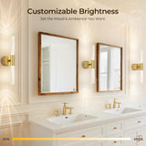 Battery Operated Wall Sconce Set of 2 Rechargeable Battery Powered Wall Light with 12000mAh Wireless Dimmable Wall Lamp Fixtures for Bedroom Living Room (Brushed Gold, 16