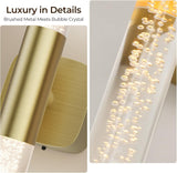 Battery Operated Wall Sconce Set of 2 Rechargeable Battery Powered Wall Light with 12000mAh Wireless Dimmable Wall Lamp Fixtures for Bedroom Living Room (Brushed Gold, 16