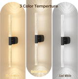 Battery Operated Wall Sconce Set of 2 Black Rechargeable Acrylic Crystal Sconce Wall Decor Set of 2 with 12000mAh CCT Dimmable 350° Rotate Remote Wireless Wall Light for Bedroom Living Room - Side View