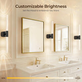 Battery Operated Wall Sconce Set of 2 Black Rechargeable Acrylic Crystal Sconce Wall Decor Set of 2 with 12000mAh CCT Dimmable 350° Rotate Remote Wireless Wall Light for Bedroom Living Room - Top-Down View