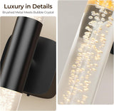 Battery Operated Wall Sconce Set of 2 Black Rechargeable Acrylic Crystal Sconce Wall Decor Set of 2 with 12000mAh CCT Dimmable 350° Rotate Remote Wireless Wall Light for Bedroom Living Room - 45-Degree Angle