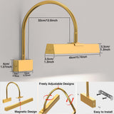Picture Frame Light with Remote, Wireless 16 Inch Gold Art Light, Battery Picture Light with 3 CCT, Dimmable and Timer Wall Picture Lights for Painting, Wall, Gallery, Artwork, Frame - Front View