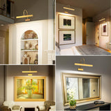Picture Frame Light with Remote, Wireless 16 Inch Gold Art Light, Battery Picture Light with 3 CCT, Dimmable and Timer Wall Picture Lights for Painting, Wall, Gallery, Artwork, Frame - Low Angle