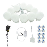Hollywood Super Star Style Makeup Mirror Vanity LED Light Bulbs Kit for Dressing Table Dimmable & Plug in, Linkable and Flexible Strip, Mirror Not Included - Front View