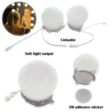 Hollywood Super Star Style Makeup Mirror Vanity LED Light Bulbs Kit for Dressing Table Dimmable & Plug in, Linkable and Flexible Strip, Mirror Not Included - Side View