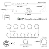 Hollywood Super Star Style Makeup Mirror Vanity LED Light Bulbs Kit for Dressing Table Dimmable & Plug in, Linkable and Flexible Strip, Mirror Not Included - 45-Degree Angle