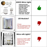 Hollywood Super Star Style Makeup Mirror Vanity LED Light Bulbs Kit for Dressing Table Dimmable & Plug in, Linkable and Flexible Strip, Mirror Not Included