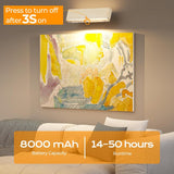 Magnetic Wireless Battery Operated Wall Sconce, Rechargeable Remote Control & Touch Control Wall Sconces Set of Two, 3-Color Temperatures LED Wall Lights, 360° Rotatable (Beech, 2-Pack) - 45-Degree Angle