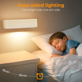 Magnetic Wireless Battery Operated Wall Sconce, Rechargeable Remote Control & Touch Control Wall Sconces Set of Two, 3-Color Temperatures LED Wall Lights, 360° Rotatable (Beech, 2-Pack) - Close-Up Angle