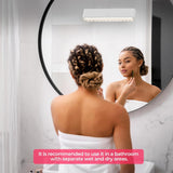 Wireless Vanity Lights for Mirror Set of 2-4000mAh Rechargeable Stick On Makeup Light with CCT Modes & Dimmable Brightness, Cordless Light for Mirror, Vanity, Bathroom, Renter Friendly - Low Angle