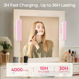 Wireless Vanity Lights for Mirror Set of 2-4000mAh Rechargeable Stick On Makeup Light with CCT Modes & Dimmable Brightness, Cordless Light for Mirror, Vanity, Bathroom, Renter Friendly - Side View