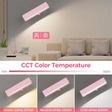 Wireless Vanity Lights for Mirror Set of 2-4000mAh Rechargeable Stick On Makeup Light with CCT Modes & Dimmable Brightness, Cordless Light for Mirror, Vanity, Bathroom, Renter Friendly - Top-Down View