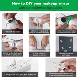 Hollywood LED Vanity Mirror Lights Kit, Dimmable Stick on USB Vanity Lights,Makeup Light Strip for for Bedroom, Dressing Room, Wedding, Party illuminating, CRI>90 (4000K Natural White 14 Bulbs 5V USB)