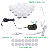 Hollywood Mirror Lights Makeup Vanity Lights, LED Vanity Mirror Lights Kit for Dressing Table, Dimmable and Adapter Plug in, Mirror Not Included (16 Bulbs Natural White) - Front View