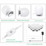 Hollywood Mirror Lights Makeup Vanity Lights, LED Vanity Mirror Lights Kit for Dressing Table, Dimmable and Adapter Plug in, Mirror Not Included (16 Bulbs Natural White) - Side View