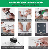 Hollywood Mirror Lights Makeup Vanity Lights, LED Vanity Mirror Lights Kit for Dressing Table, Dimmable and Adapter Plug in, Mirror Not Included (16 Bulbs Natural White) - Top-Down View