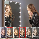 Hollywood Mirror Lights Makeup Vanity Lights, LED Vanity Mirror Lights Kit for Dressing Table, Dimmable and Adapter Plug in, Mirror Not Included (16 Bulbs Natural White) - Rear View