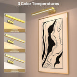 Picture Light Battery Operated, 16in Wireless Art Light for Paintings CCT Dimmable Recharging Battery Picture Light with Remote Control for Gallery Dartboard Art Bedroom Bathroom Gold - Top-Down View